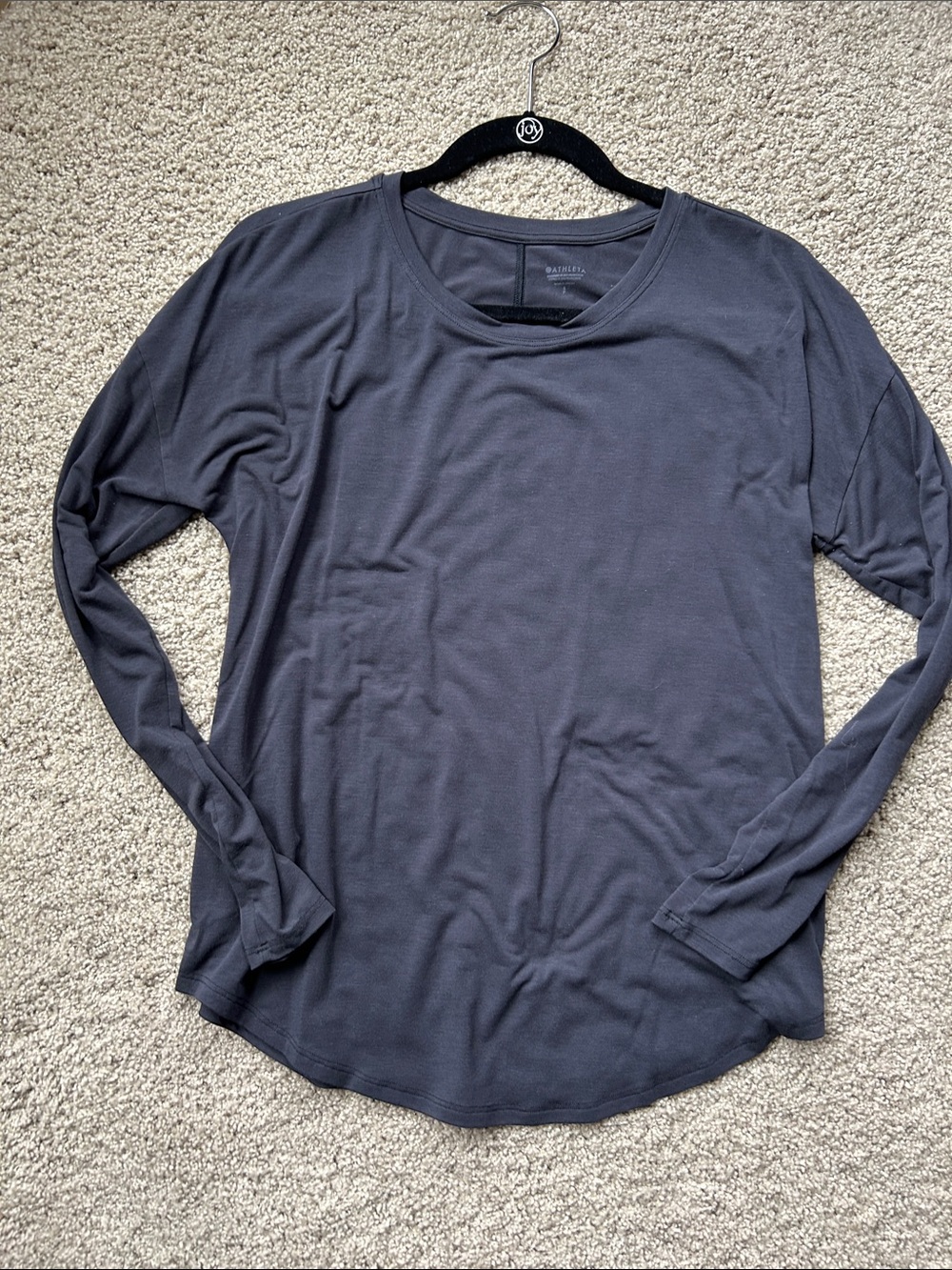 Athleta Dark Navy with Ease Long Sleeve Scoop Neck Tee